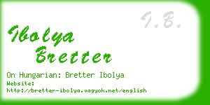 ibolya bretter business card